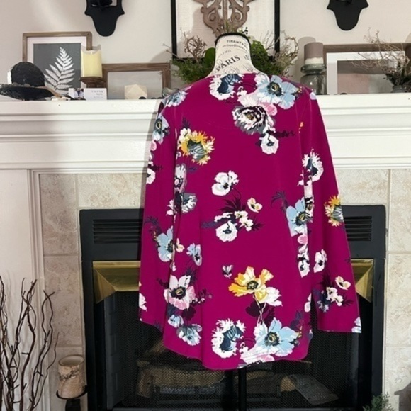 JOULES Harbour Print Jersey Top in Ruby Pink Rosy - Picture 9 of 15